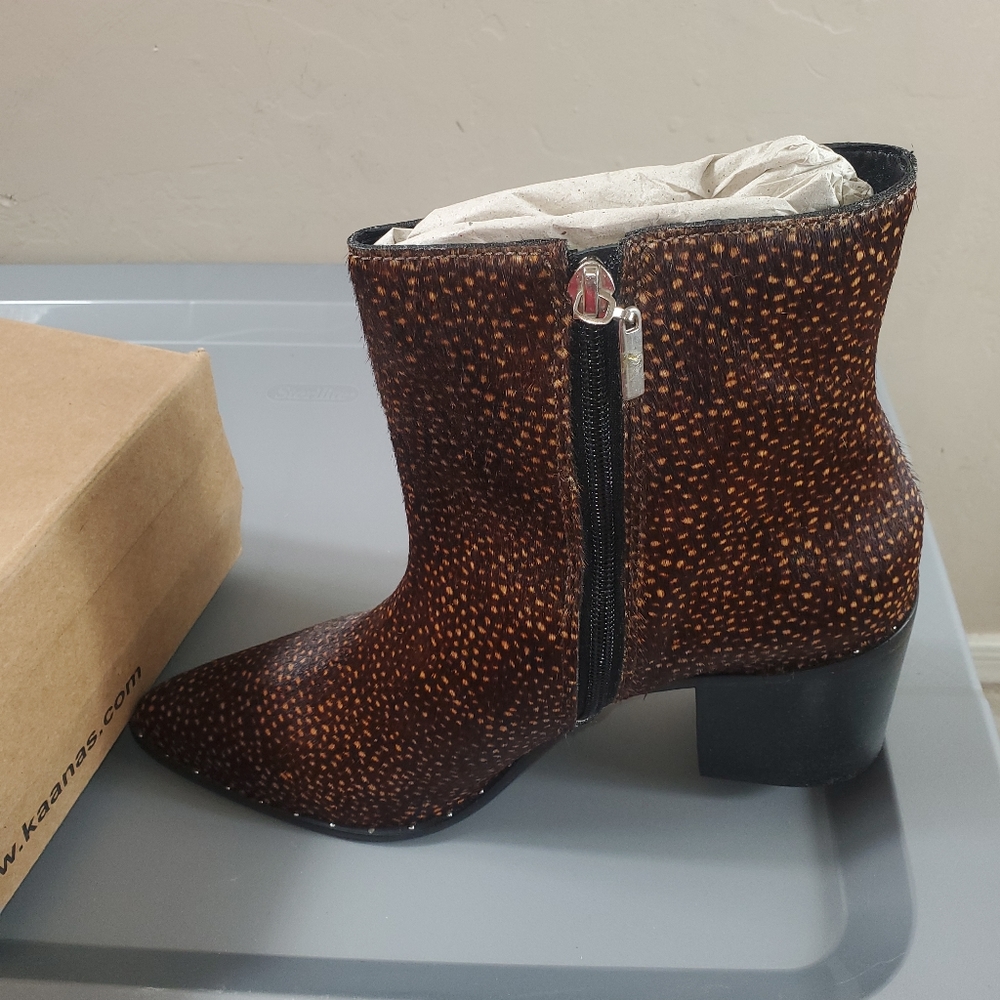 KAANAS Women's Size 10M Durella Pointy Sock Bootie Cheetah Ankle Boot New - Picture 4 of 5